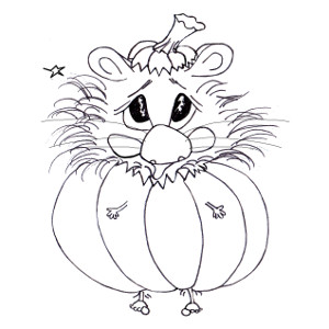 Hamsters Leo, Harrison and Kimster are dressed up for trick or treating on this printable colour-in Halloween card for kids.