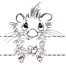 Printable colour-in party hat for kids featuring cartoon hamster Leo eating ice cream.
