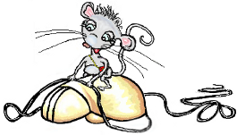 Little mouse Cornelia, in an picture from the free children's storybook 'Did you hear a squeak?'